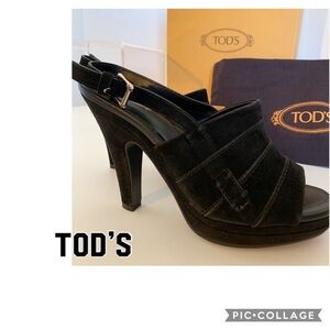 Tod’s Women’s Italian Black Suede Shoe!Size 6